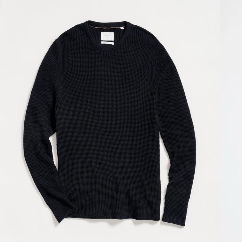Billy Reid Waffle Cotton Cashmere Shirt - Men's Large - Navy Blue/Midnight